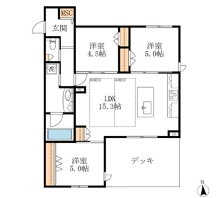プランドール南流山【1階】の間取り