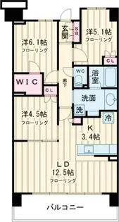 パークホームズLaLa門真【3階】の間取り