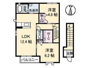 シャーメゾンJUNO A棟【2階】の間取り