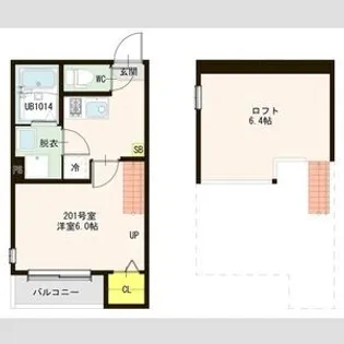 仮称)中野字大貝沼アパート【2階】の間取り