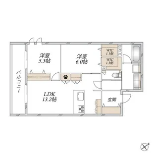 アチェーロ駒沢大学【2階】の間取り
