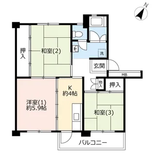 UR洋光台北【4階】の間取り