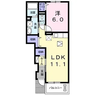 ホワイトプラザ【1階】の間取り