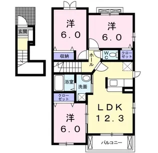 カーサ カイン【2階】の間取り