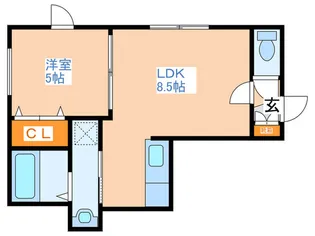 ピ-スハ-モニ-南平岸A棟【1階】の間取り