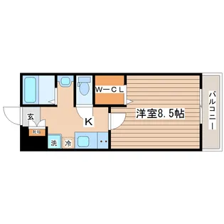 ウルス宮城野【1階】の間取り