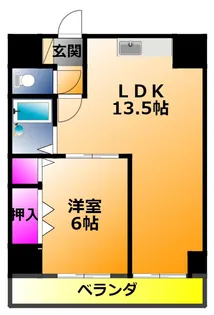 グランデージ新深江【9階】の間取り