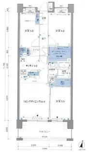 クレストシティアクアグランデ【5階】の間取り