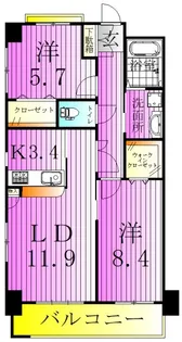 メイト扇【4階】の間取り