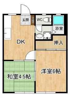 フラワーハイツ【1階】の間取り