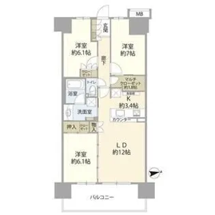 ガーデンゲート千葉ニュータウン中央【4階】の間取り