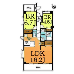 根岸旭台フーガ【3階】の間取り