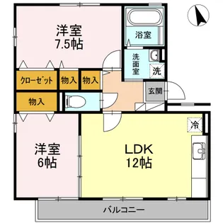 サニーウェル【2階】の間取り