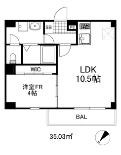 アリビラ六甲【1階】の間取り