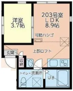 ユナイト大船ウィステリア【2階】の間取り