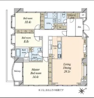 THE UPPER RESIDENCES南青山 ザ・アッパーレジデンス【3階】の間取り