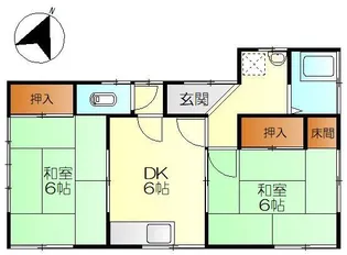阿賀北6丁目6番アパート【2階】の間取り