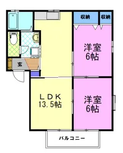 フォレスト元今泉【1階】の間取り