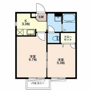 サンパーク西塚【1階】の間取り