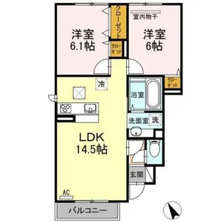 花水木ハイツ B【1階】の間取り