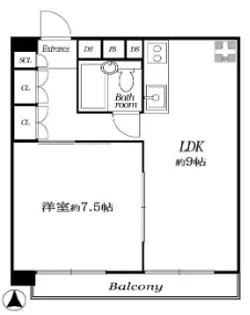 市ヶ谷春日マンション【11階】の間取り
