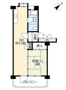 UR入間黒須【2階】の間取り