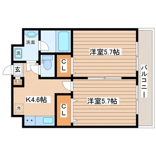 メゾンドゥラフィーネ【4階】の間取り