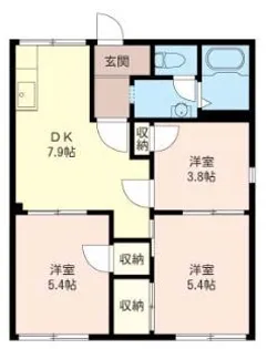 コスモ芦川A【1階】の間取り