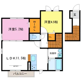 サンパークI【2階】の間取り