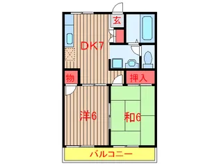 カーサ御滝A【2階】の間取り