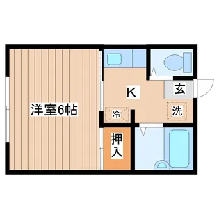 コーポ松美【1階】の間取り
