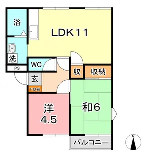 ゆうハイツ B【2階】の間取り