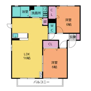 パークハイムフローラ【2階】の間取り
