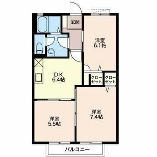サンライズ【2階】の間取り
