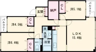 グランドコートA棟【3階】の間取り