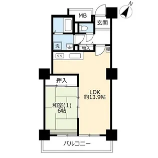 URビュータワーおけがわ【14階】の間取り