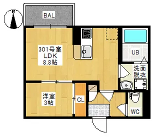 REGALEST 門田屋敷II(レガリスト カドタヤシキツー)【3階】の間取り