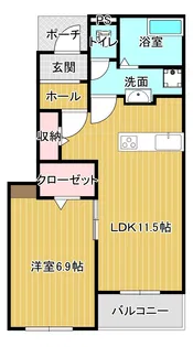 フラン・ソレイユ学園前【1階】の間取り