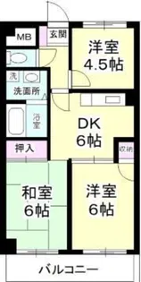 大川マンション【5階】の間取り