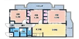 パークサイドテラス千人町【3階】の間取り