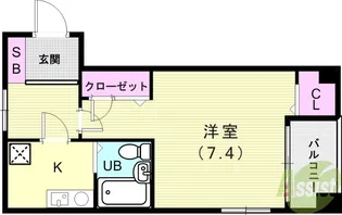 メゾンハマダ【1階】の間取り