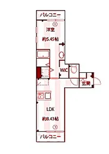リヴェルテ西横浜【1階】の間取り