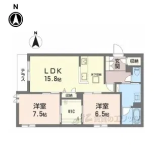 ラフィーネ松ヶ崎【1階】の間取り