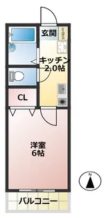 ハイツ六本木【1階】の間取り