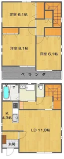 栃木県宇都宮市新町1【一戸建】の間取り
