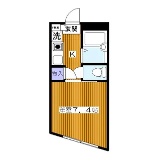 フラット三間坂【1階】の間取り