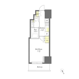 プライムメゾン門前仲町【7階】の間取り