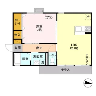 ヌフ パレット【1階】の間取り
