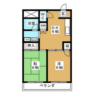 2DKの間取り画像