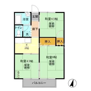 コーポ冨田 I【2階】の間取り
